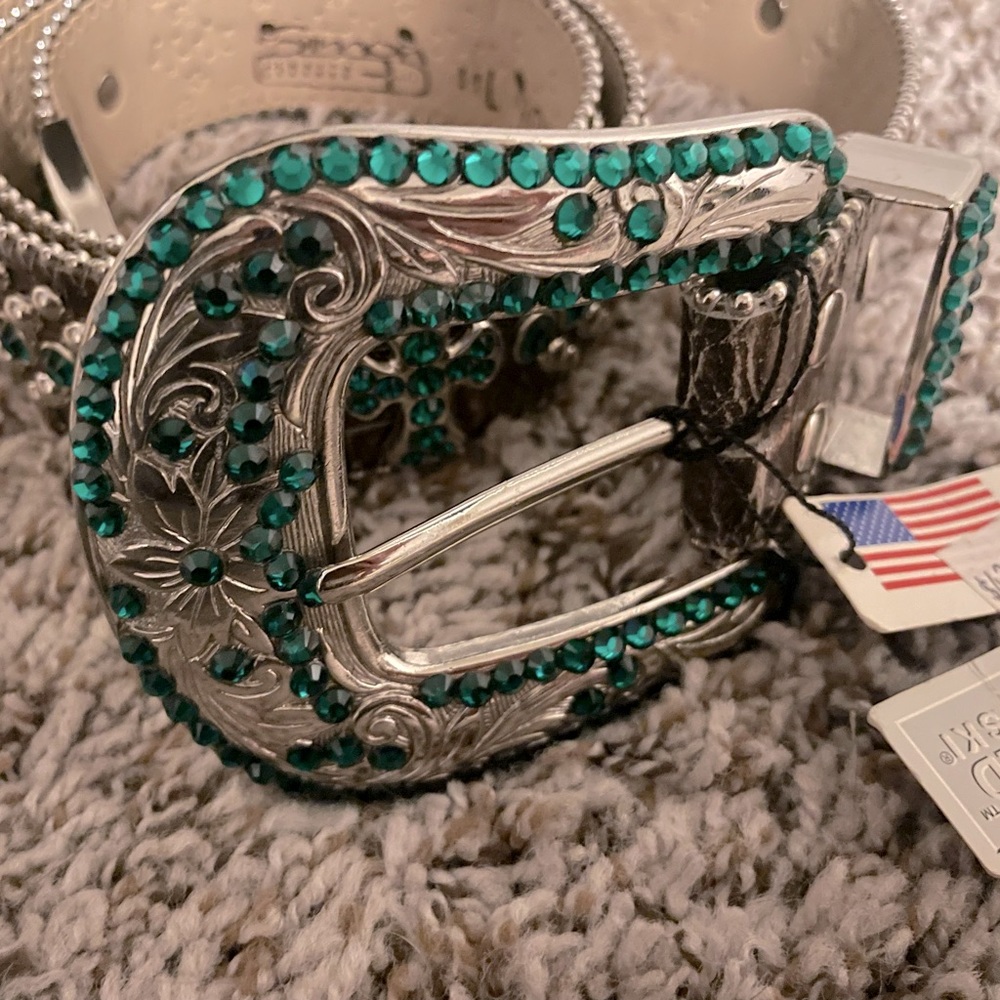 b.b. simon green distressed Belt